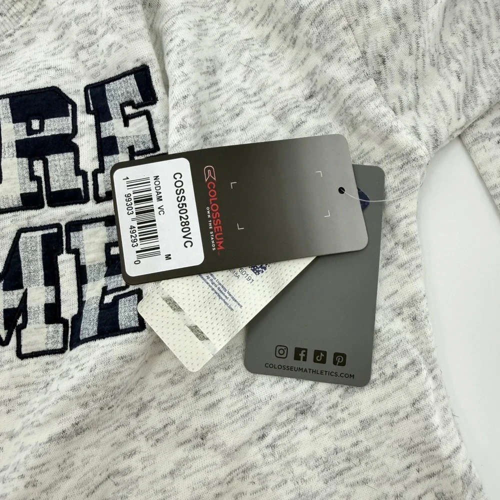 Colosseum Notre Dame Sweatshirt Girls M 7-8 Gray Cropped Space Dye NWT